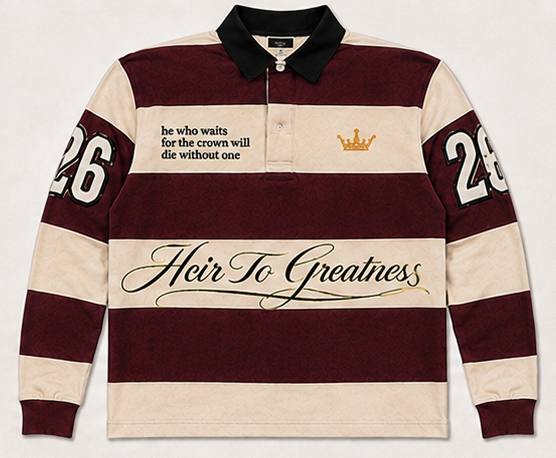 The Heir Rugby Polo: Burgundy & Cream