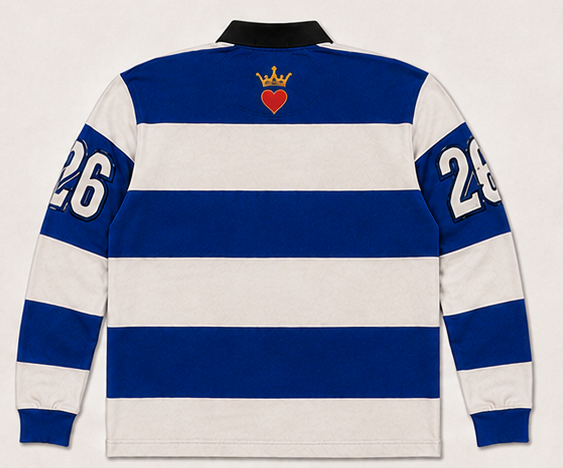 The Heir Rugby Polo: Royal Blue & White