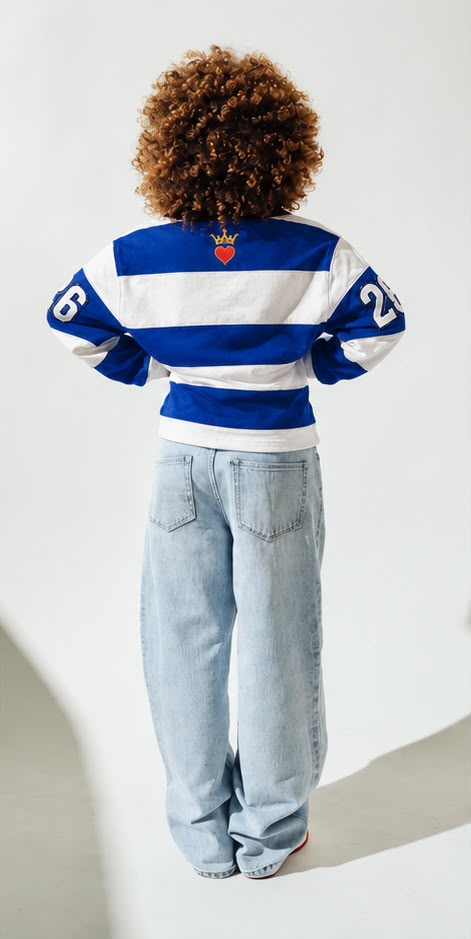 The Heir Rugby Polo: Royal Blue & White