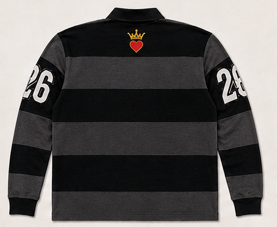 The Heir Rugby Polo: Black & Charcoal