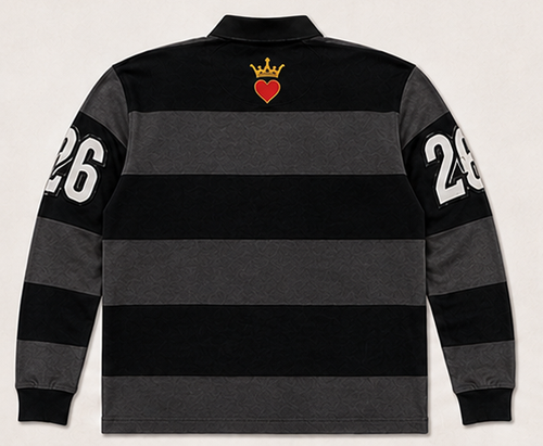 The Heir Rugby Polo: Black & Charcoal
